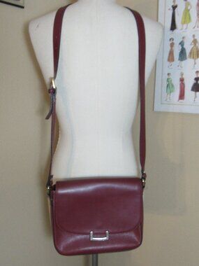 Innue Made In Italy Leather Crossbody Bag Red/Burgundy